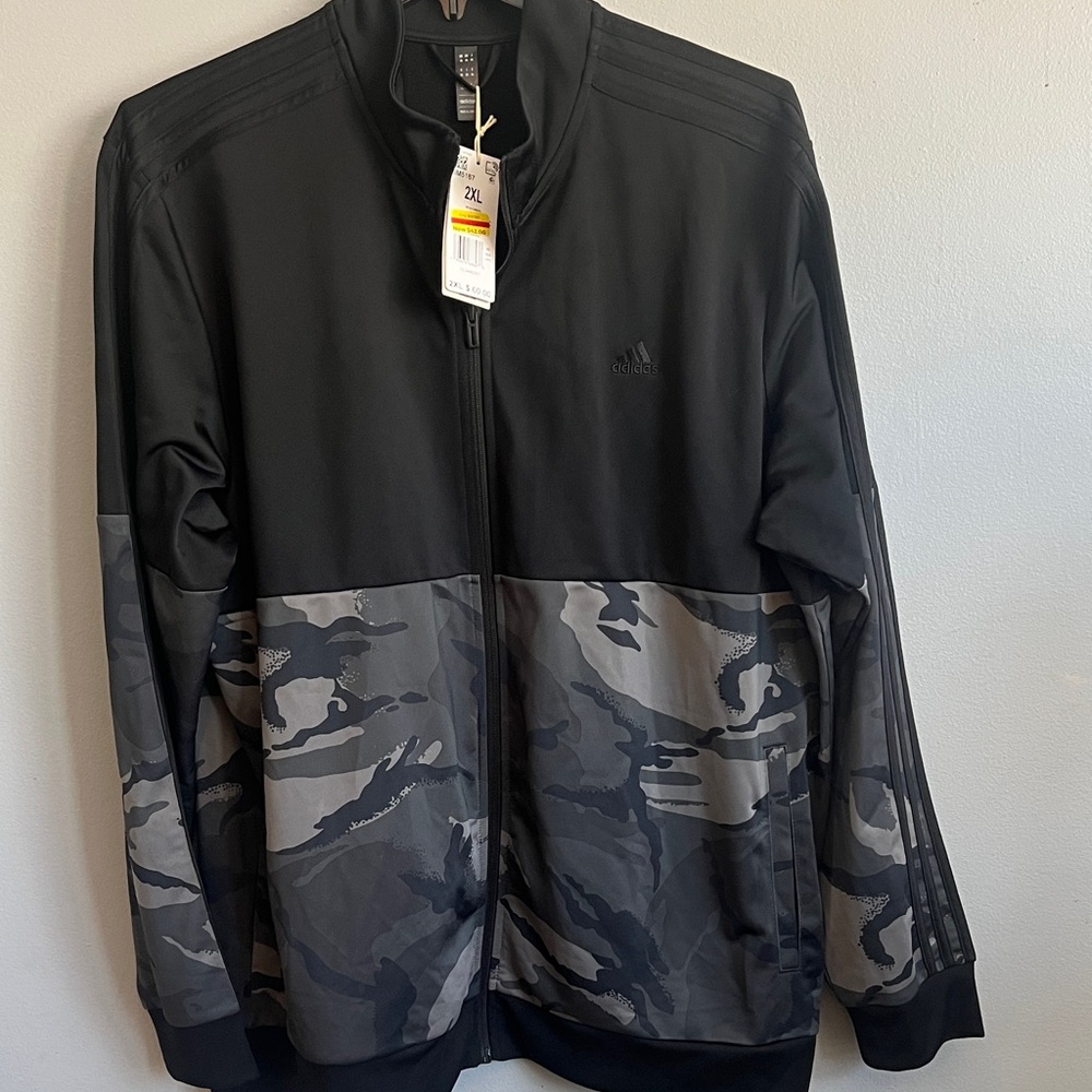 Adidas Men's Black and Gray Windbreaker $60
